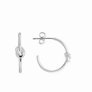 Sterling Silver Love Knot Hoop Earrings Solid Sturdy Polished